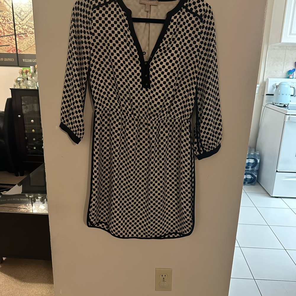 Banana Republic Black and White Polka Dot Tunic
